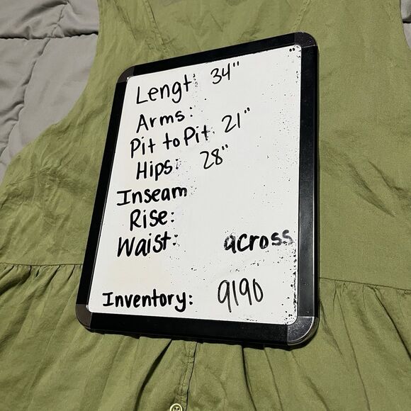 Lauren Conrad Green Sleeveless Button Tiered Dress Lined Womens Size XL Boho - Picture 11 of 11